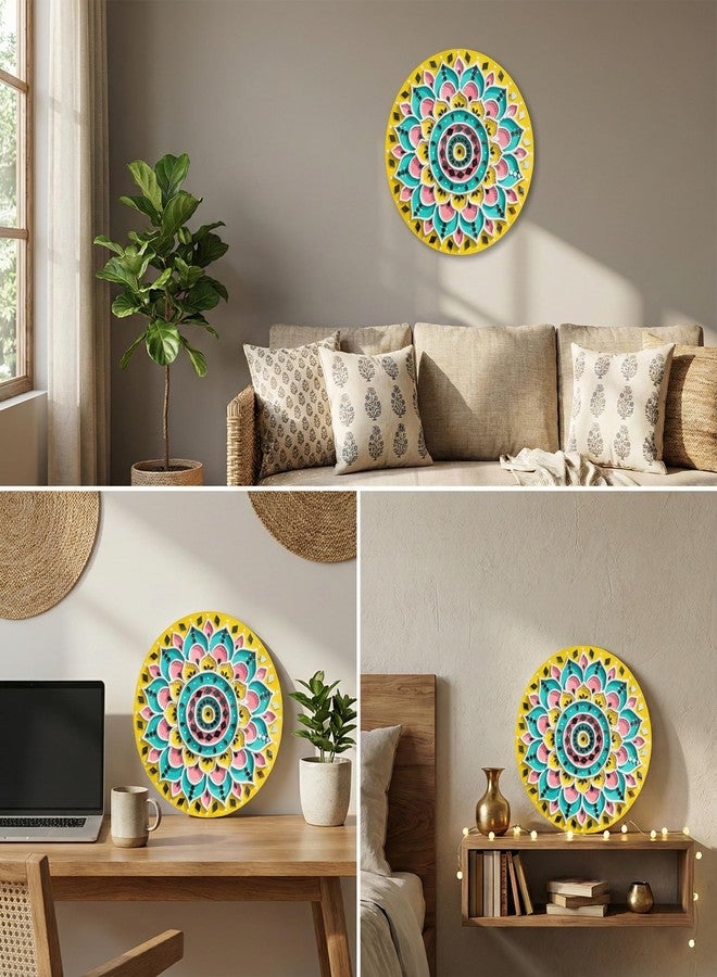 HOBBY INDIA Lippan Art and Craft Materials Kit for Adults and Beginners I Premarked MDF Board Mandala Art Painting DIY Kit for Room Wall Hanging Office and Home Decoration (Rangoli) - Image 3